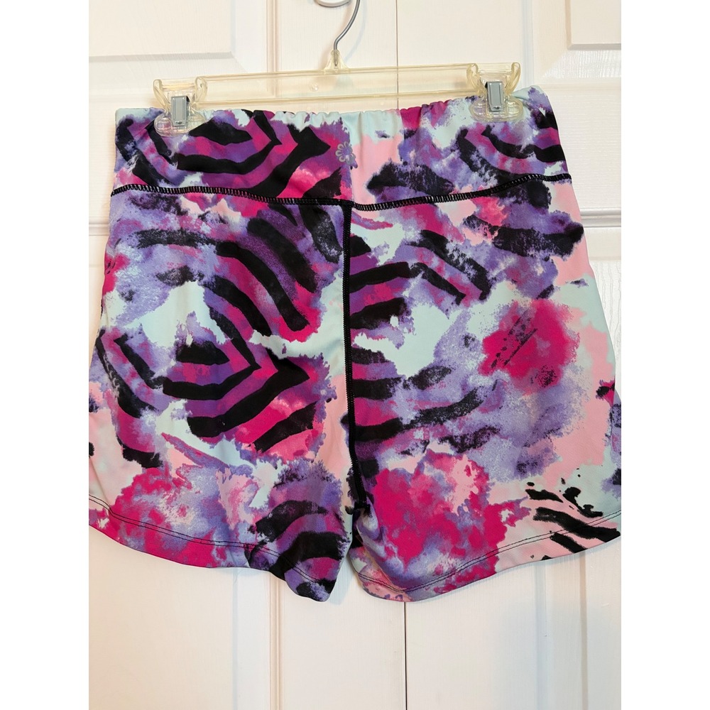 Pro Player Women Pink Purple Tie Dye Animal Print Athletic Shorts Side Pockets L - Picture 3 of 4
